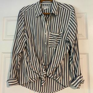 Striped Button Down Blouse!